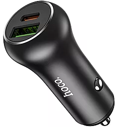 Автомобильное зарядное устройство с быстрой зарядкой Hoco Z38 38w PD USB-C/USB-A ports car charger black - фото Автомобильное зарядное устройство с быстрой зарядкой Hoco Z38 38w PD USB-C/USB-A ports car charger black