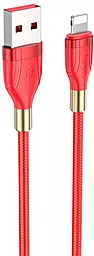 Кабель Hoco U92 Gold Collar USB-A - Lightning 12w 2.4a 1.2м cable Red - фото Кабель Hoco U92 Gold Collar USB-A - Lightning 12w 2.4a 1.2м cable Red