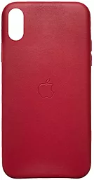 Чохол Apple Leather Case Full for iPhone XS Max Marsala
