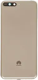 Задняя крышка корпуса Huawei Y6 2018 со стеклом камеры, с логотипом "Huawei" Original Gold - фото Задняя крышка корпуса Huawei Y6 2018 со стеклом камеры, с логотипом "Huawei" Original Gold