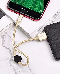 Кабель Hoco X35 Premium USB-A - micro USB 12w 2.4a 0.25м cable Gold - мініатюра 4 Кабель Hoco X35 Premium USB-A - micro USB 12w 2.4a 0.25м cable Gold - мініатюра 4