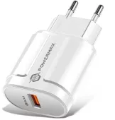 Сетевое зарядное устройство с быстрой зарядкой Powermax Fast Charger QC 3.0 18W + Alpha Type-C USB Cable Set White / Black - миниатюра 2