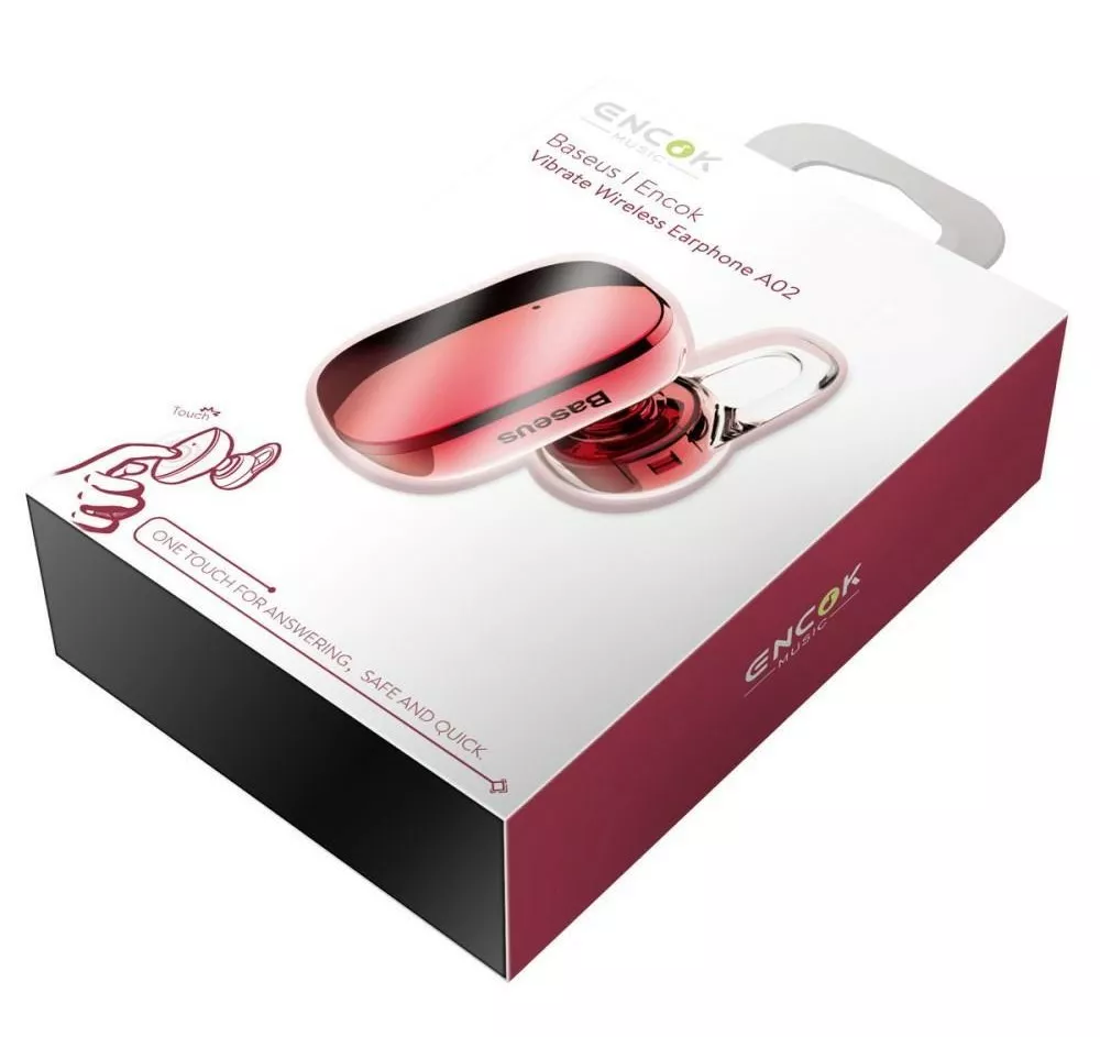 Блютуз гарнітура Baseus A02 Encok Mini Wireless Earphone Red (NGA02-09) - фото 5