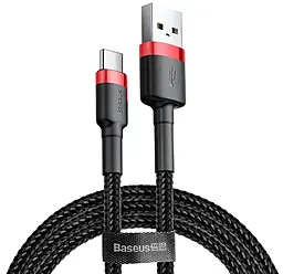 Кабель Baseus Cafule USB-A - Type-C 10w 3м cable Black (CATKLF-U91) - фото Кабель Baseus Cafule USB-A - Type-C 10w 3м cable Black (CATKLF-U91)