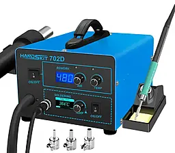 Паяльная станция комбинированная термовоздушная Handskit 702/245 (фен, паяльник, 600Вт)