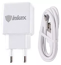 Мережевий зарядний пристрій Inkax CD-01 2.1A+ Micro cable White