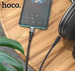 Аудио кабель Hoco UPA25 Transparent Aux mini Jack 3.5 mm - USB Type-C M/M Cable 1 м black - миниатюра 4