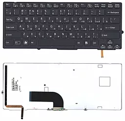 Клавиатура для ноутбука Sony Vaio VPC-SD VPC-SB с подсветкой в рамке  Black