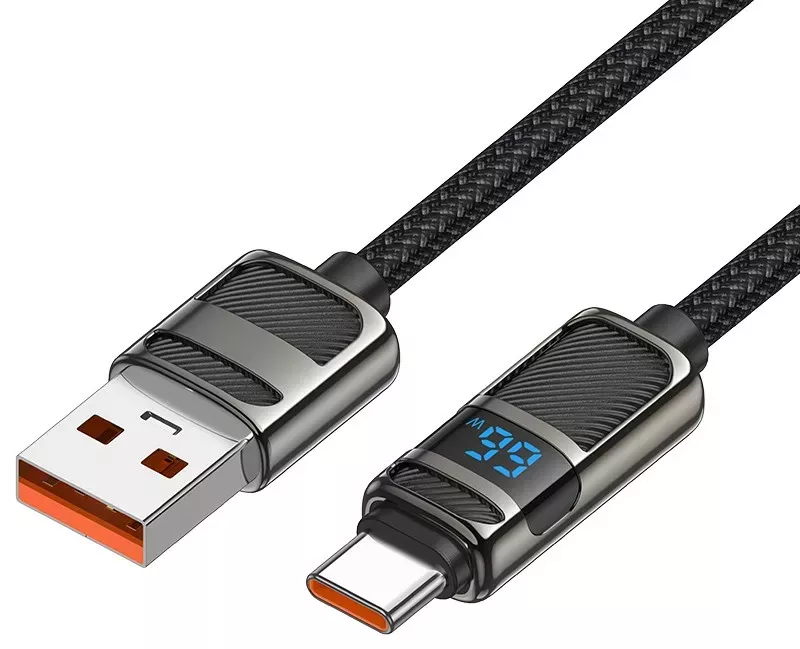 Кабель Hoco U137 USB-A - Type-C 66w 5a 1.2м cable Black - фото 2