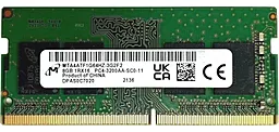 Оперативна пам'ять для ноутбука Micron 8 GB SO-DIMM DDR4 3200 MHz (MTA4ATF1G64HZ-3G2F1)