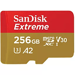 Карта пам'яті SanDisk microSDXC 256GB Extreme Class 10 UHS-I U3 V30 (SDSQXA1-256G-GN6MN) - фото Карта пам'яті SanDisk microSDXC 256GB Extreme Class 10 UHS-I U3 V30 (SDSQXA1-256G-GN6MN)