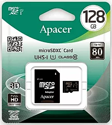 Карта пам'яті Apacer microSDXC 128GB Class 10 UHS-I U1 + SD-адаптер (AP128GMCSX10U1-R) - мініатюра 3