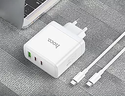 Сетевое зарядное устройство Hoco N30 Glory PD30W + QC3.0 2xUSB-C+A + USB-C-C Cable White - миниатюра 4