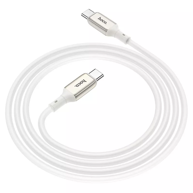 Кабель Hoco X66 Howdy USB Type-C - Type-C 60w 3a 1м PD cable White - фото 3
