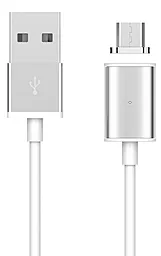 Кабель Magic Magnet Clip-On USB-A - micro USB 12w 2.4a 1м cable Silver - фото Кабель Magic Magnet Clip-On USB-A - micro USB 12w 2.4a 1м cable Silver