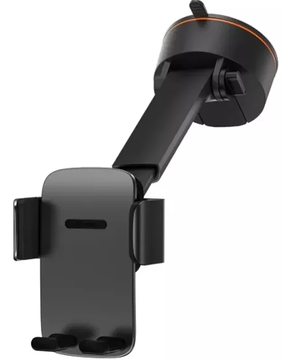 Держатель Baseus Easy Control Clamp Car Mount Holder Pro (Suction Cup Version) Black (SUYK020001) - фото 1