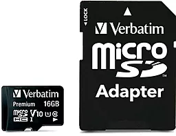 Карта пам'яті Verbatim microSDHC 16GB class 10 (44082)