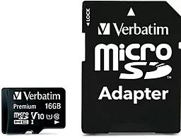 Карта пам'яті Verbatim microSDHC 16GB class 10 (44082) - фото Карта пам'яті Verbatim microSDHC 16GB class 10 (44082)