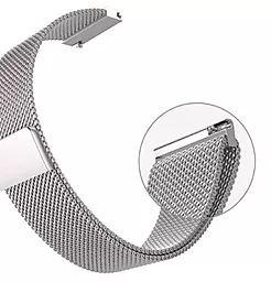 Сменный ремешок для умных часов BeCover Milanese Style для Samsung Galaxy Watch 5/ Watch 4 40/44mm/ Watch 42mm/Watch Active/Active 2 40/44mm/Watch 3 41mm/Gear S2 Classic/Gear Sport (20mm) Silver (707675) - миниатюра 2
