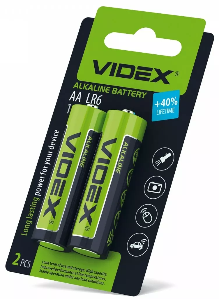 Батарейки Videx AA / LR06 2шт Alkaline Small Blister - фото 1