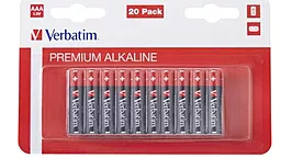 Батарейки Verbatim Alkaline AAA (LR03) 20шт (49876)