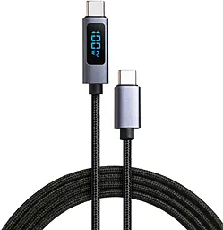 Кабель USB PD Vinga LCD Display USB Type-C - Type-C 100w 5a 2м PD cable Black (VYDCCC22100D) - фото Кабель USB PD Vinga LCD Display USB Type-C - Type-C 100w 5a 2м PD cable Black (VYDCCC22100D)