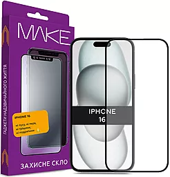 Защитное стекло MAKE для Apple iPhone 16 (MGF-AI16) - фото Защитное стекло MAKE для Apple iPhone 16 (MGF-AI16)