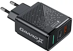 Сетевое зарядное устройство с быстрой зарядкой Grand-X 18w PD/QC3.0 USB-C/USB-A ports home charger black (CH-880) - фото Сетевое зарядное устройство с быстрой зарядкой Grand-X 18w PD/QC3.0 USB-C/USB-A ports home charger black (CH-880)