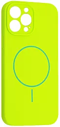 Чехол Silicone Case Full Camera Fine Ring MagSafe для Apple iPhone 12 Pro Max  Party Green