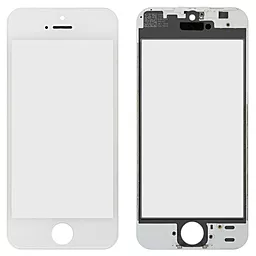 Корпусне скло дисплея Apple iPhone 5, 5C, 5S, SE (з OCA плівкою) with frame (original) White - фото Корпусне скло дисплея Apple iPhone 5, 5C, 5S, SE (з OCA плівкою) with frame (original) White