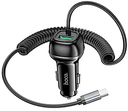 Автомобільний зарядний пристрій Hoco Z58B Rank 30w PD USB-A port car charger + USB-C cable black - фото Автомобільний зарядний пристрій Hoco Z58B Rank 30w PD USB-A port car charger + USB-C cable black