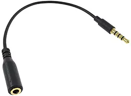 Аудіо подовжувач Cablexpert mini Jack 3.5mm M/F 0.2 м black (CCA-419) - мініатюра 2