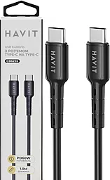 Кабель USB PD Havit HV-CB6235 60W 3A USB Type-C - Type-C Cable Black - миниатюра 5