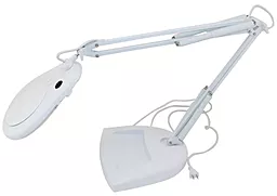 Лупа настільна ZD ZD-129 130мм/5х з LED-підсвіткою біла - мініатюра 2