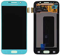 Дисплей Samsung Galaxy S6 G920 з тачскріном, оригінал, Blue Topaz