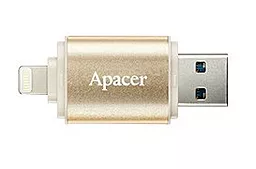 Флешка Apacer AH190 Lightning Dual USB 3.1 16GB Gold (AP16GAH190C-1) - миниатюра 3