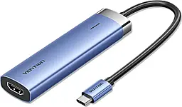 Мультипортовый USB Type-C хаб Vention 5-in-1 USB3.1 blue (TGESB) - фото Мультипортовый USB Type-C хаб Vention 5-in-1 USB3.1 blue (TGESB)