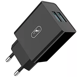 Сетевое зарядное устройство SkyDolphin SC30 2.1a 2xUSB-A ports home charger black (MZP-000169)