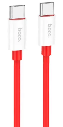 Кабель Hoco X87 Magic Silicone USB Type-C - Type-C 60w 3a 1м PD cable Red - фото 1