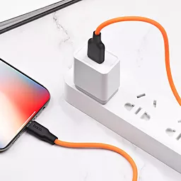 Кабель Hoco X21 Plus Silicone USB-A - Type-C 12w 2.4a 1м cable Orange - миниатюра 3 Кабель Hoco X21 Plus Silicone USB-A - Type-C 12w 2.4a 1м cable Orange - миниатюра 3