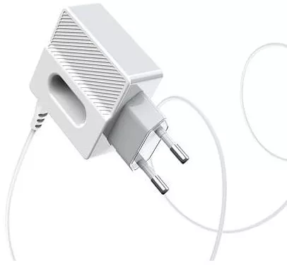 Мережевий зарядний пристрій Hoco C75 2.4a 2xUSB-A ports charger + micro USB cable white - фото 3