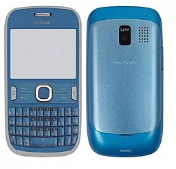Корпус для Nokia 302 Asha з клавіатурою Blue