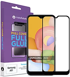 Защитное стекло MAKE Full Cover Full Glue Samsung A015 Galaxy A01 Black (MGFSA01)