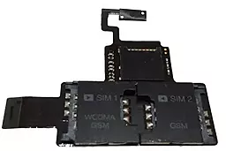 Шлейф HTC T328w Desire V c кнопкой включения, коннектором SIM карты