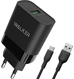 Мережевий зарядний пристрій Walker WH-35 15w QC3.0 USB-A wireless charger + USB - C cable black - мініатюра 3