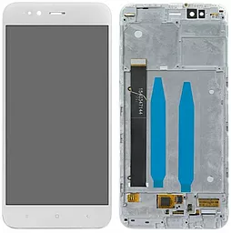 Дисплей Xiaomi Mi A1, Mi5X с тачскрином и рамкой, оригинал, White