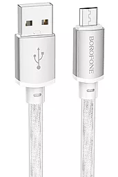 Кабель USB Borofone BX95 12w 2.4a micro USB cable Silver