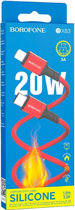Кабель Borofone BX83 Famous USB Type-C - Lightning 20w 3a 1м PD сable Red - фото 4