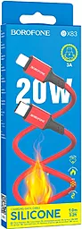 Кабель Borofone BX83 Famous USB Type-C - Lightning 20w 3a 1м PD сable Red - миниатюра 4 Кабель Borofone BX83 Famous USB Type-C - Lightning 20w 3a 1м PD сable Red - миниатюра 4