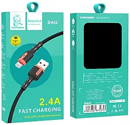 Кабель Denmen D46L USB-A - Lightning 12w 2.4a 1м cable Gray - миниатюра 4 Кабель Denmen D46L USB-A - Lightning 12w 2.4a 1м cable Gray - миниатюра 4
